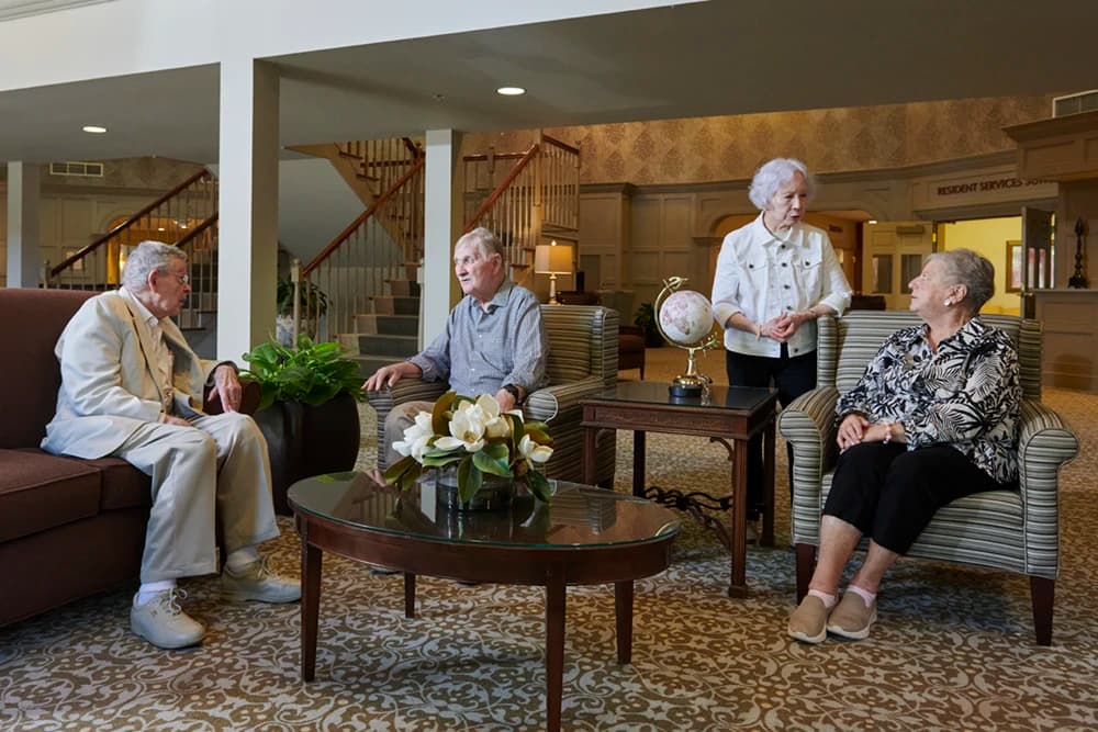 Residents engaged in conversation