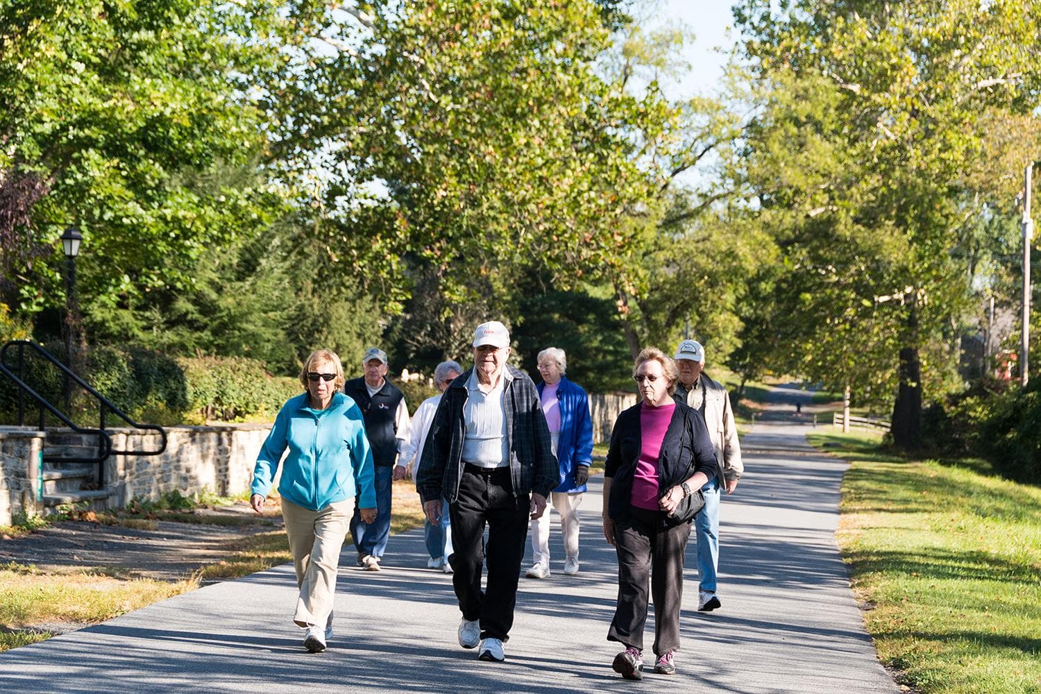Residents walking a group