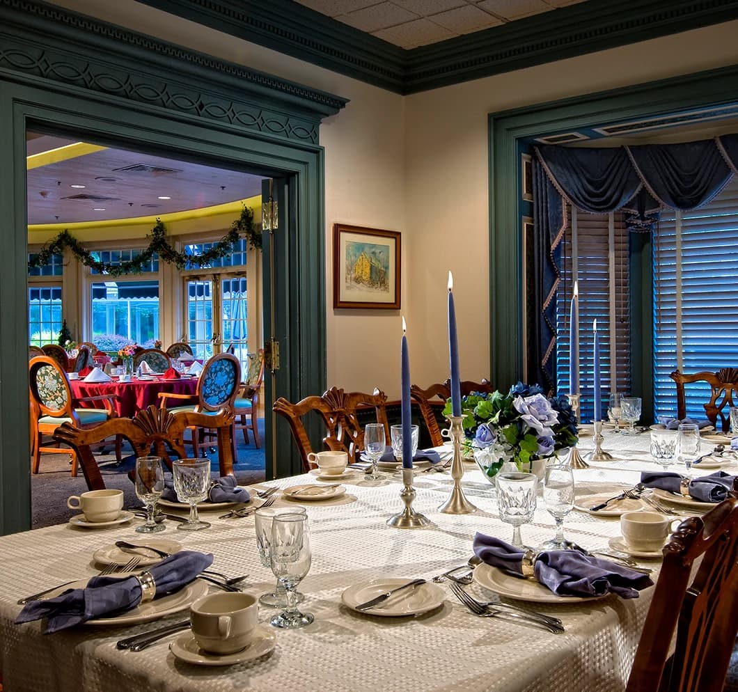 Elegant dining room with candles