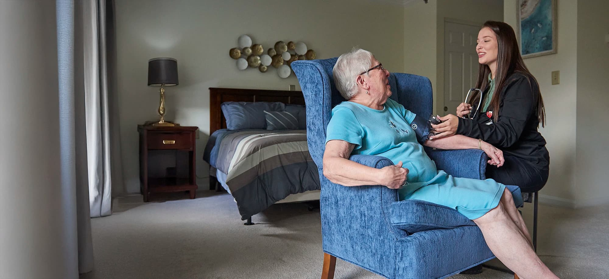 Woman and care giver