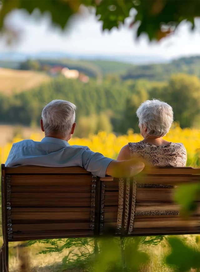 Man and woman on bench