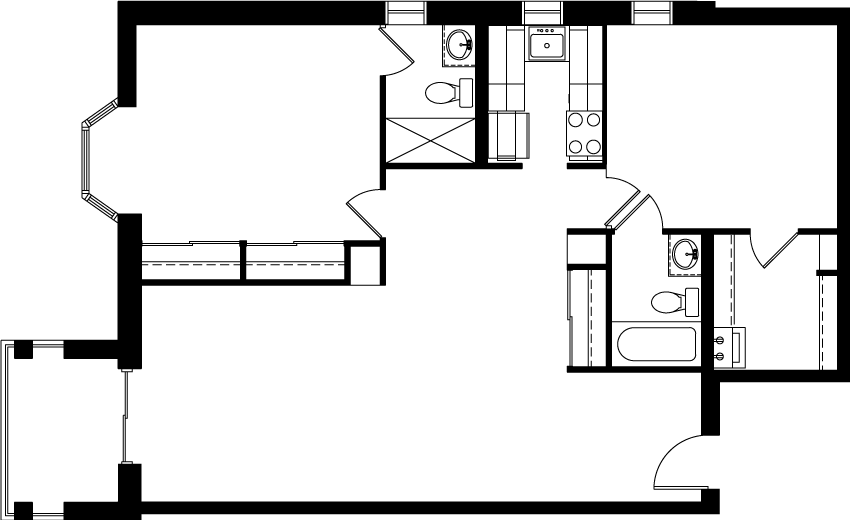 Two Bedroom (Apartment) Blueprint