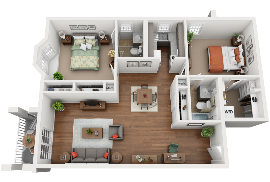 Two Bedroom (Apartment) Illustration