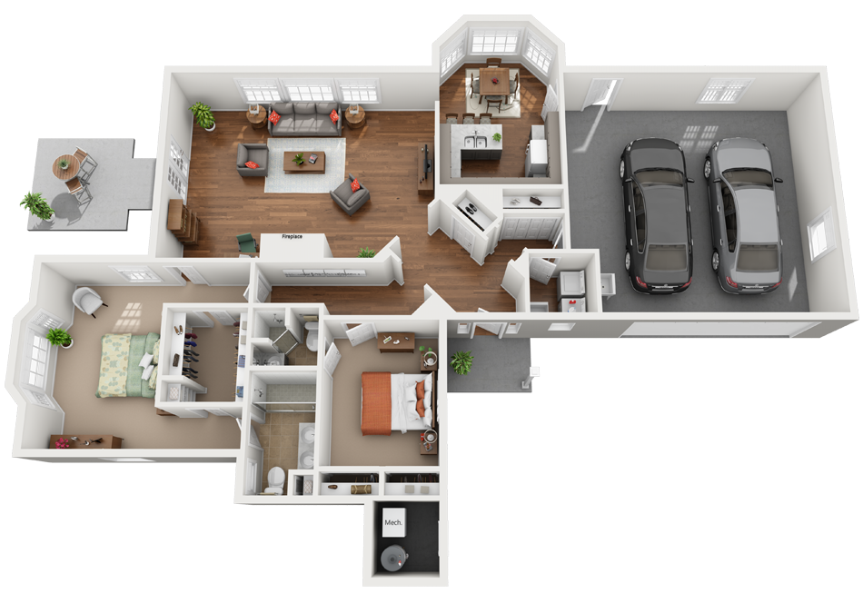 Two Bedroom (Villa) Illustration